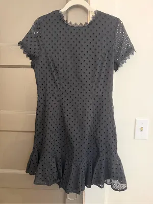 WAYF black eyelet mini dress thumbnail 1