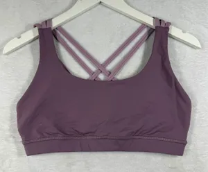 Lululemon Free To Be Elevated Bra Purple Strappy Back Yoga‎ Sports Bra Size 10 thumbnail 1