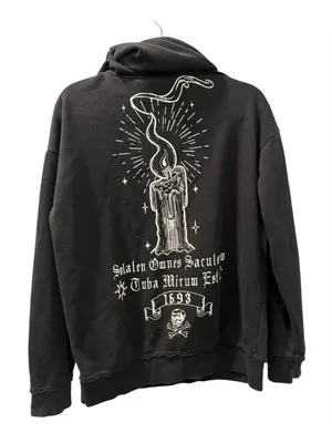 Disney Hocus Pocus Black Flame Candle Hoodie Halloween Unisex Size Small Cat thumbnail 2