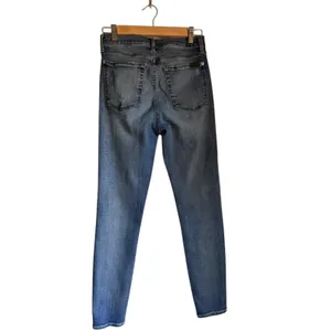 7 For All Mankind High Waist Skinny Jeans Size 27 Distressed Denim thumbnail 2