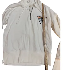 Billabong Womens Quarter Zip Hoodie White Graphic Nothing But Waves Surf S‎ thumbnail 8