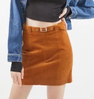 Urban Outfitters Mini Skirt Honey Brown Corduroy Belted Boho Retro Festival M thumbnail 1