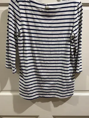 Lilly Pulitzer Navy and White Striped Long Sleeve Boatneck Top Size small thumbnail 2
