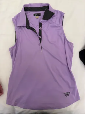 Greg Norman Lavender Polo Shirt with Black Accents thumbnail 1