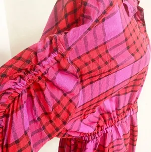 Free People Pacific Dawn Plaid Peplum Size XS thumbnail 4