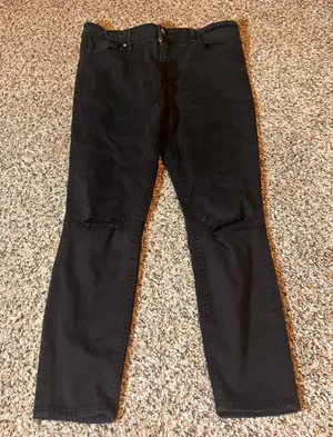 Abercrombie & Fitch Womens Black‎ Distressed Knee Skinny Jeans Size 30 26R Denim thumbnail 1