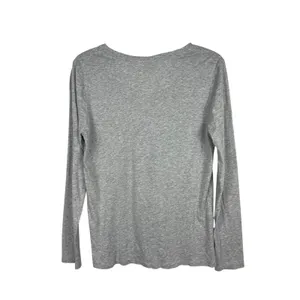 Ralph Lauren Sport Gray Cotton V Neck Long Sleeve T-Shirt L Preppy Pony Logo Y2K thumbnail 2