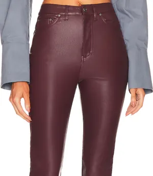 Revolve AFRM Heston Vegan Leather Straight Leg Pants thumbnail 3