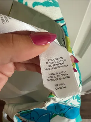 Nine West White Mini Dress with Blue & Green Floral Pattern thumbnail 5