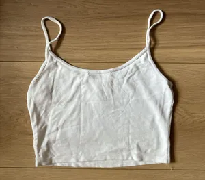 Brandy Melville Tank Cropped White Top thumbnail 3
