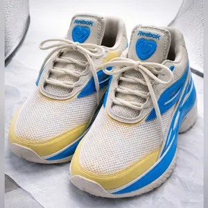 Reebok Women's Cream, Blue & Yellow Low-Top Sneakers thumbnail 3