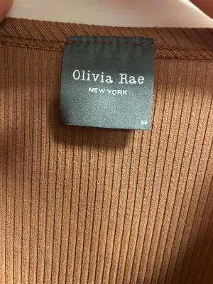 Brown ribbed crop top  thumbnail 3