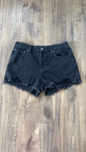 Aerie Black Denim Shorts thumbnail 2
