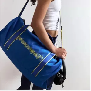 Free People Blue and Yellow Travel Bag Good Sport Duffle Bag Gym thumbnail 2