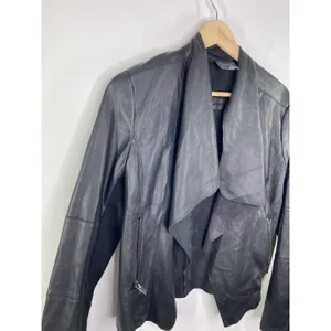 The Limited Collection Womens Black Faux Leather Biker Drape Jacket Size XS Goth thumbnail 4