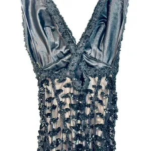 NEW Mandalay Black Nude Silk Sequin Maxi Long Gown Evening Formal Dress Womens 6 thumbnail 7