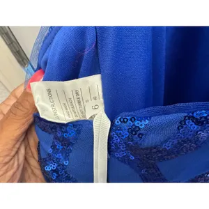 Ryanth Royal Blue Sequin‎ Open Back Maxi Dress V-Neck Slit Size 6 NWT thumbnail 6