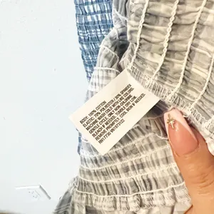 Wild Fable gingham smocked slate blue white mini summer dress w/ ruffle details thumbnail 12