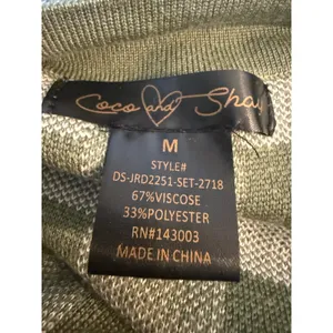 Coco and Shay Olive Green Gingham Knit Bodycon Dress Gold Buttons M NWT dainty thumbnail 5