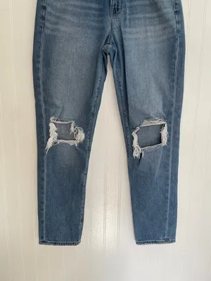 AMERICAN EAGLE AE Ripped Mom Jean Distressed High Rise Size 4 thumbnail 5