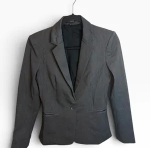 Express Charcoal Gray Single Button Stretch Blazer thumbnail 1
