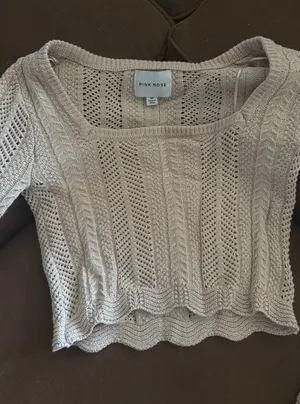 pink Rose brand khaki/tan sweater thumbnail 1