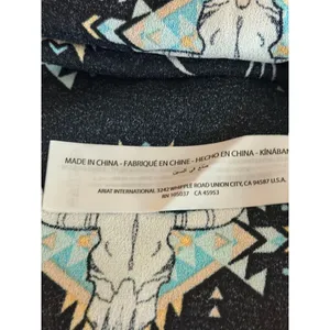 Ariat Poncho Sz L Black Steer Skull Geometric Fringe Western Festival Top‎ thumbnail 7