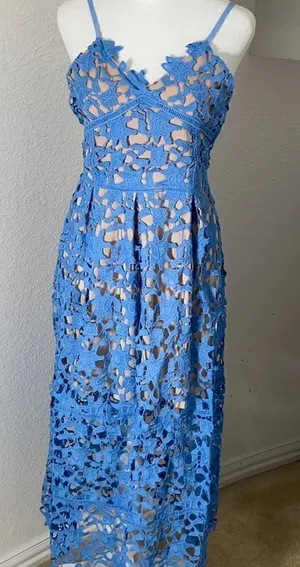 Women’s Lightweight Blue Summer Dress with Spaghetti Straps Size S NWT thumbnail 1