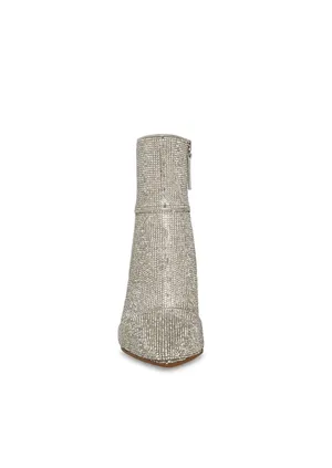 Steve Madden Silver Rhinestone Sparkle Bling Nola Bootie Heels Boots thumbnail 4