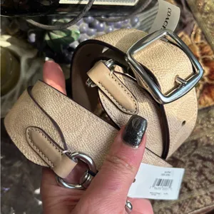 Authentic COACH REVERSIBLE Signature coated /smooth leather belt for any bag thumbnail 1