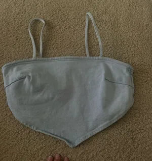 Zara Denim crop top  thumbnail 1