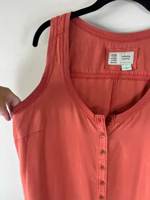 Anthropologie Saturday Sunday Ilene Button Front Jumpsuit Orange Pockets Fall Sm thumbnail 6