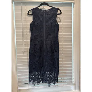 BARDOT‎ Lace Pencil Navy Blue Sexy Sheer Top Midi Dress Date Formal Sz 6 Small thumbnail 7