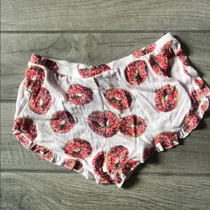 PINK Victoria's Secret Pink and Red Pajama Shorts with Ruffled Hem thumbnail 6
