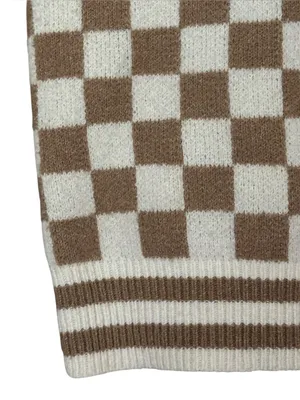 ABOUND Checkered V-Neck Sweater Vest XS 18” + p2p Tan Neutral EUC thumbnail 5