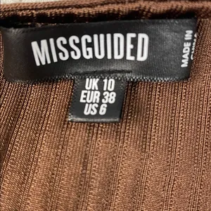 Missguided Rich Brown Ribbed Bodycon Midi Dress thumbnail 4