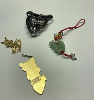 Lot Of 4 Animal Costume Pendants / Charms Variety Cat, Koala, Donkey, Rooster thumbnail 11