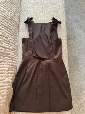 Gianni Bini Brown open back high neck mini dress thumbnail 8