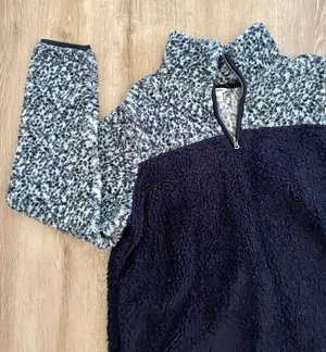 NWT two Toned Fleece Pullover Jacket XL thumbnail 5
