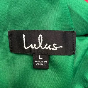 Lulus Women's Romper Green Floral Long‎ Sleeve Open Back Lined Size Large thumbnail 7