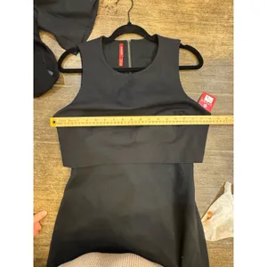 Spanx Ponte Overlay Fitted Midi in Classic Black Sleeveless Dress Size Medium thumbnail 7
