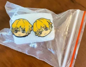 Boutique Demon Slayer Anime Zenitsu Kawaii Stud Earrings NEW unisex thumbnail 3