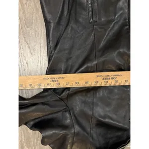 Valerie Stevens Black Lamb Leather Jacket Womens Medium Zip Front Mock Neck Coat thumbnail 5