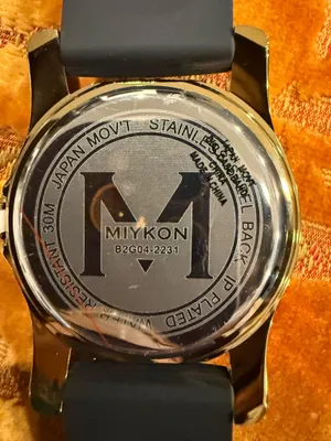 Miykon Men's Gold Stainless Steel Sports Watch - Water-Resistant, Blue Dial thumbnail 2