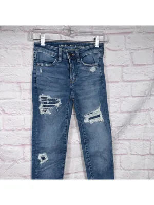 American Eagle Women’s Hi-Rise Jegging Jeans Size 000 Short Distressed Stretch thumbnail 2