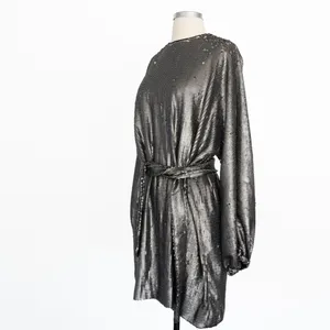 Anine Bing. Angie Sequin‎ Belted Mini Dress In Sequins. thumbnail 5