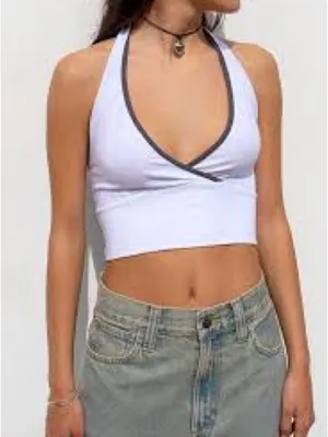 Subdued white halter top S thumbnail 1