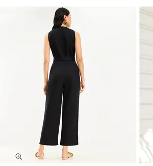 Linen Blend Belted Jumpsuit thumbnail 3