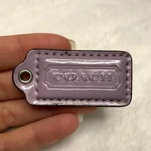 1.5” COACH Purple Fob Bag Charm Hang tag Hangtag thumbnail 1