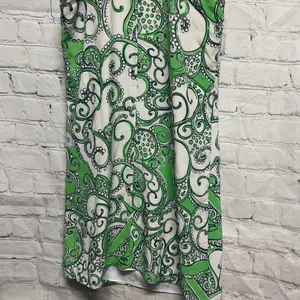 Lilly Pulitzer Green & White Paisley Dress Size XS thumbnail 10
